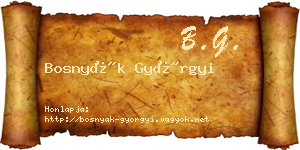 Bosnyák Györgyi névjegykártya