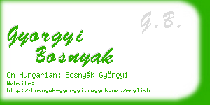 gyorgyi bosnyak business card
